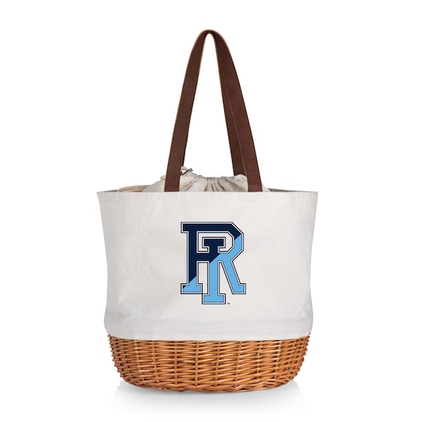 Picnic Time Family Of Brands NCAA Rhode Island Rams Coronado Canvas and Willow Basket Tote - Picnic Bag 203-00-187-934-0 - main