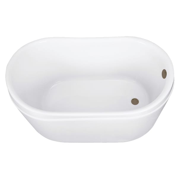 Kingston Brass 52-Inch Acrylic Oval Double Slipper Freestanding Tub with Overflow/Drain Assembly VTRS522928M3 - main