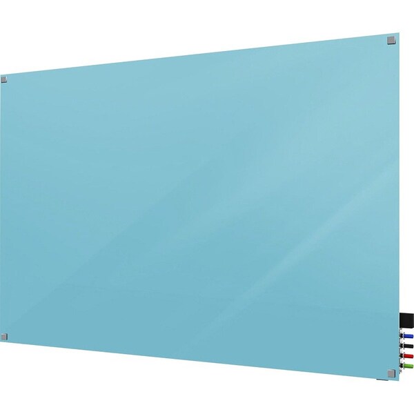 Ghent Dry Erase Board, Glass, 36 in, 48 in, No Frame Frame, Blue, Gloss HMYSM34BE - main