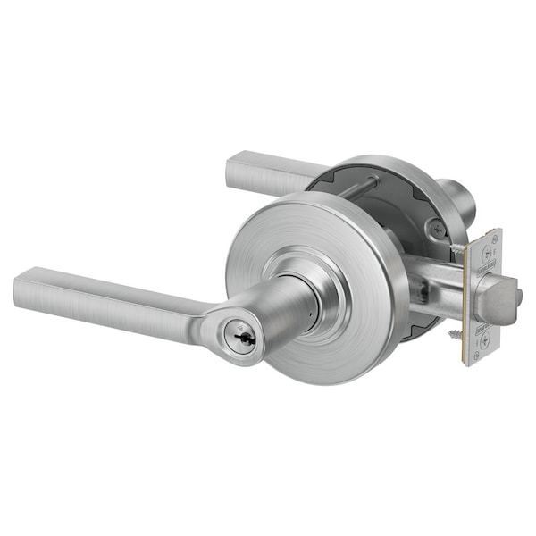 Schlage Grade 1 Entrance/Office Cylindrical Lock, Conventional Cylinder, Latitude Lever w/Rose, Satin Chrome PC50P LAT 626 - main