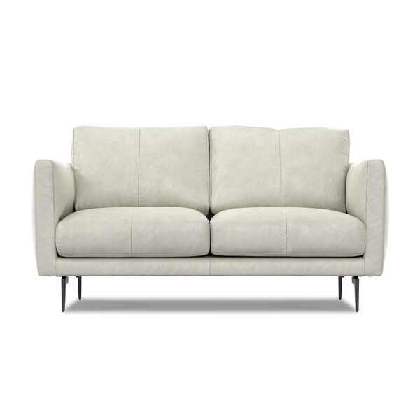 Homeroots 60" Gray Leather Sofa With Black Legs 640981 - main