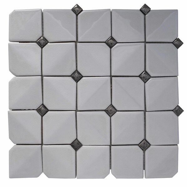 Apollo Tile White 12 in x 12 in Ceramic Glossy Wall Mosaic Tile 5 sqft/case, 5PK APLCMC8804A - main