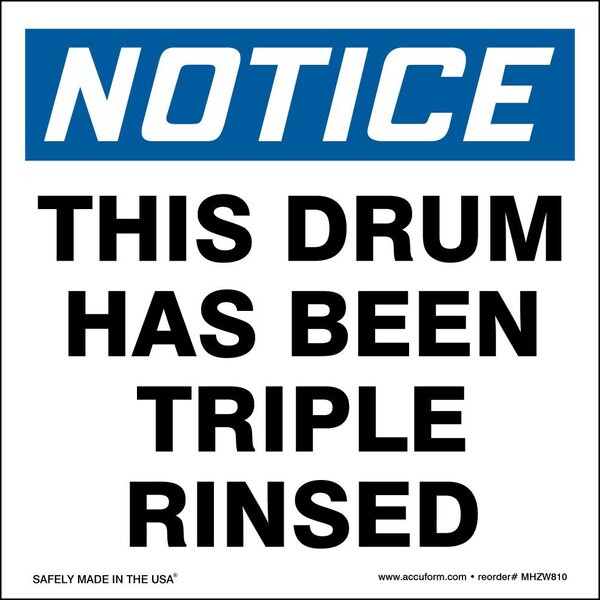 Accuform OSHA NOTICE DRUM CONTAINER LABELS MHZW810EVL - main
