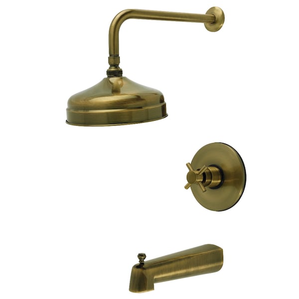 Kingston Brass Single-Handle Pressure Balanced Tub and Shower Faucet, Antique Brass KB6333DX - main