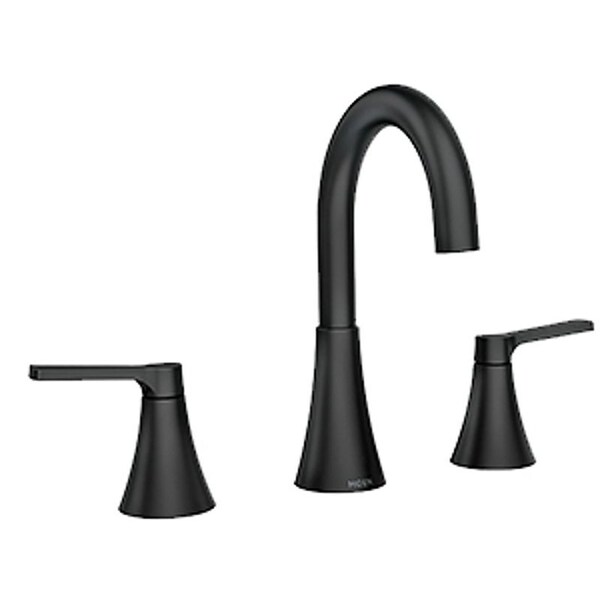 Moen Mikah 84312 Series Bathroom Faucet, 1.2 gpm, 2-Faucet Handle, 3-Faucet Hole, Plastic/Stainless Steel 84312BL - main