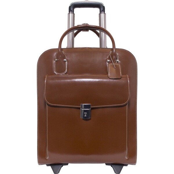 Mckleinusa McKlein 97694 15.6 in. Uptown Leather Vertical Wheeled Ladies Briefcase; Brown - 13.5 x 6 x 16 in. 97694 - main