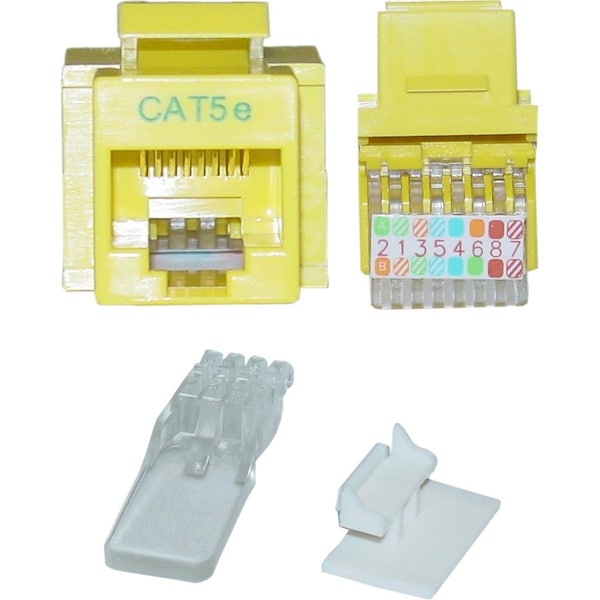 Cable Wholesale Cat 5e Keystone Jack Yellow Toolless RJ45 Female 311-120YL - main