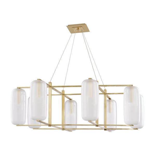 Hudson Valley Lighting Pebble 8 Light Chandelier 48 In. Aged Brass 3478-AGB - main