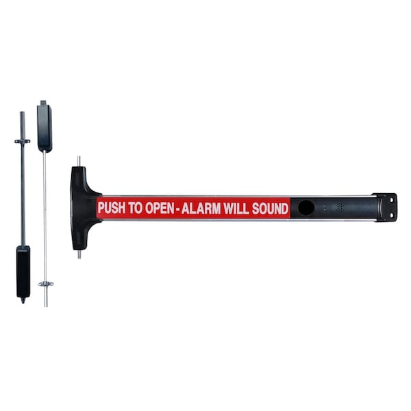 Detex Value Series SVR Exit, Cyl Dogging, 96 Strike, 36 In. for 84 In. Door, Satin Aluminum Clear Anodize V50 EE FC3 CD 628 96 36X84 - main