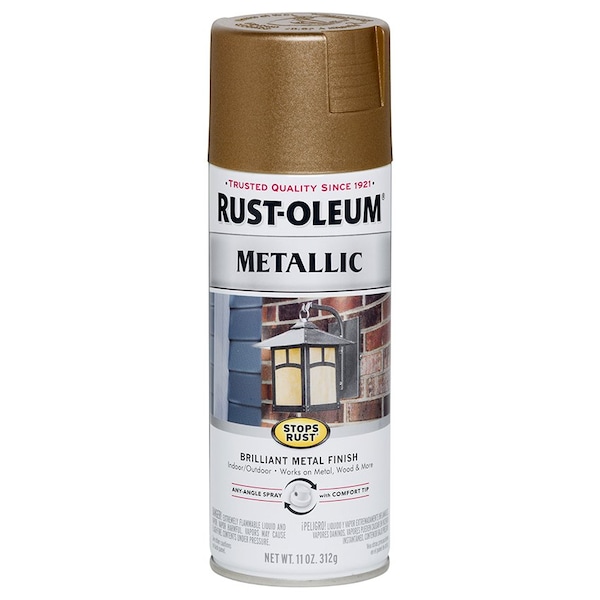 Stops Rust 11 Oz Rust-Oleum Brands Antique Brass Outdoor Metallic Spray Paint 7274830 - main