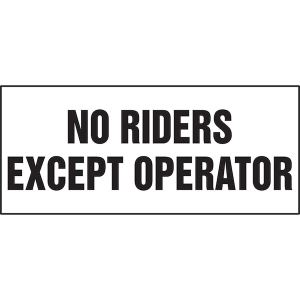 Accuform SAFETY LABEL NO RIDERS EXCEPT LVHR537VSP - main