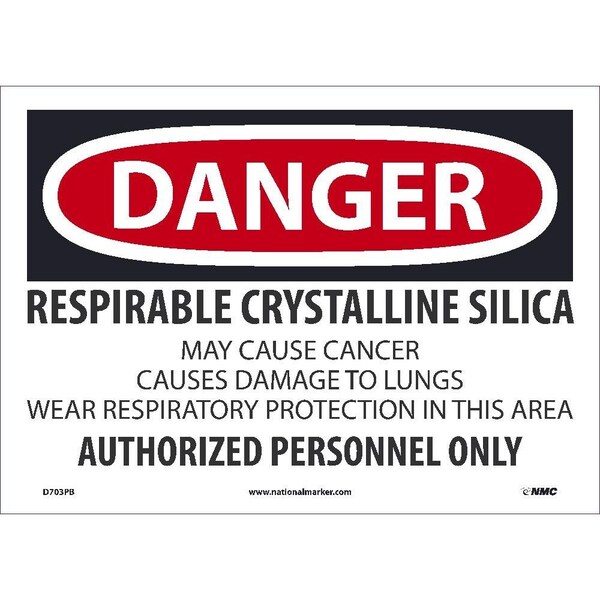 Nmc Respirable Crystalline Silica Sign, D703PB D703PB - main