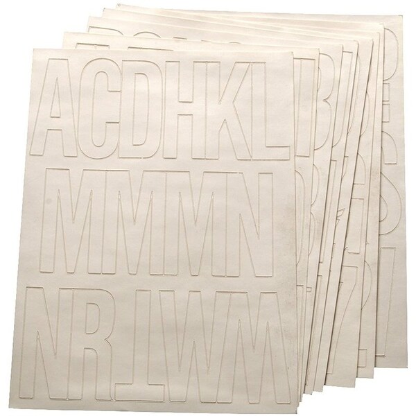 Hy-Ko Die-Cut Number and Letter Set, 3 in H Character, White Character, White Background, Vinyl 30015 - main