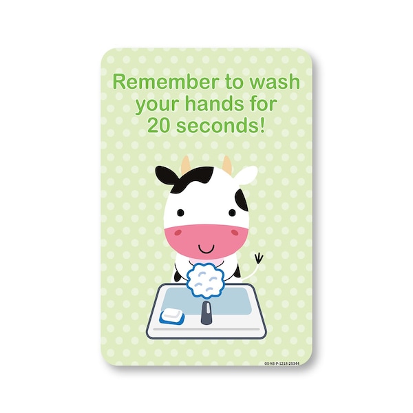 Signmission PSA, Remember To Wash Your Hands For 20 Seconds, 18in X 12in Rigid Plastic, OS-NS-P-1218-25344 OS-NS-P-1218-25344 - main