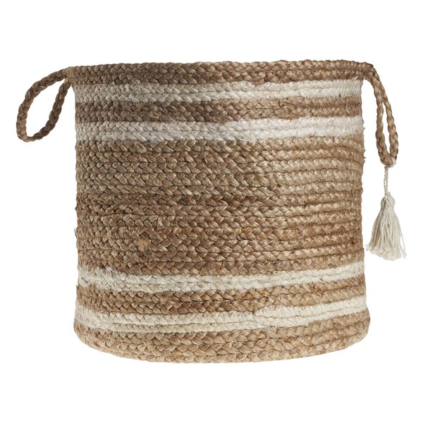Homeroots 17" Tan Jute Basket 704881 - main