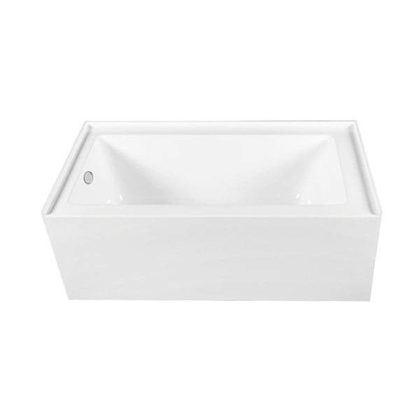 Kingston Brass 60-Inch Acrylic Rectangular 3-Wall Alcove Tub Combo with Waste and Overflow Drain, Left Hand Drain CVTDE603122L1 - main