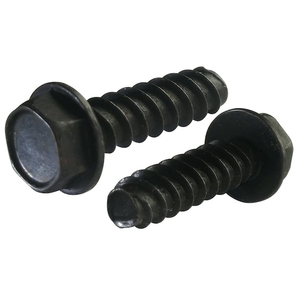 Newport Fasteners #8-16 x 3/8 in, Black Oxide Steel Flange Hex Head Hex Drive, 2000 PK 645337-2000 - main