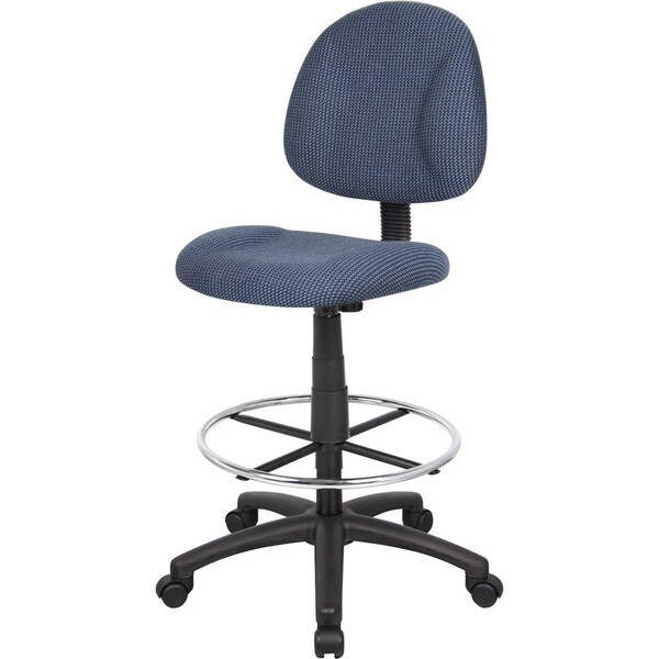Boss Office Products Boss Drafting Stool with Footring -Fabric - Blue B1615-BE - main