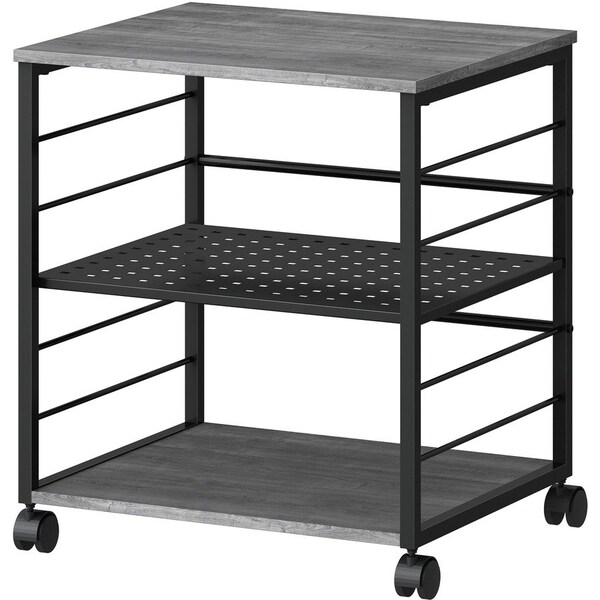 Lorell Deskside Mobile Machine Stand, 200lb Capacity, 26.5" x 23.6" x 19.6", Charcoal LLR60263 - main