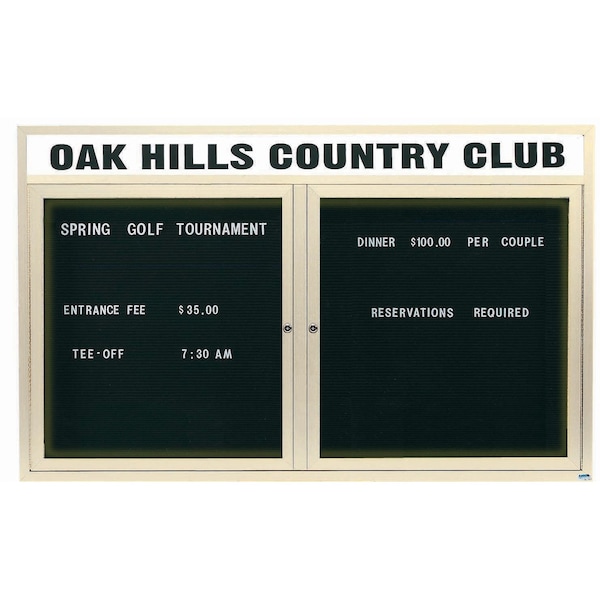 Aarco Illuminated Outdoor Enclosed Directory w/ Al Frame Header, Powder Coated Ivory, 36''Hx60''W OADC3660HIIV - main