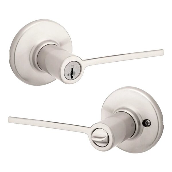 Kwikset 405LRL 15 SMT Entry Knob, Lever Handle, Satin Nickel, Zinc, Re-Key Technology: SmartKey, 3 Grade 405LRL RDT SMT 15 - main