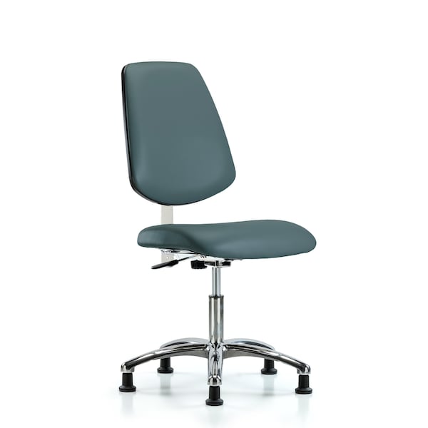 Blue Ridge Ergonomics Clean Room Chair Vin Desk Chair, Med, Bk, Gld, Blu, CL100, No Arms, 18" to 23" Height, Vinyl BR-NCR-VDHCH-MB-CR-T0-A0-RG-8546 - main