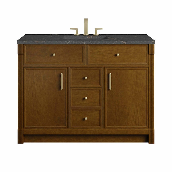 James Martin Vanities Bellshire 48" Single Vanity, Honey Oak w/ 3 CM Parisien Bleu Silestone Top 660-V48-HNO-3PBL - main