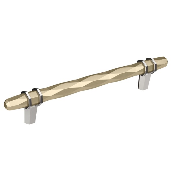 Amerock London 6-5/16 in 160 mm Center-to-Center Golden Champagne/Polished Chrome Cabinet Pull BP36650BBZ26 - main