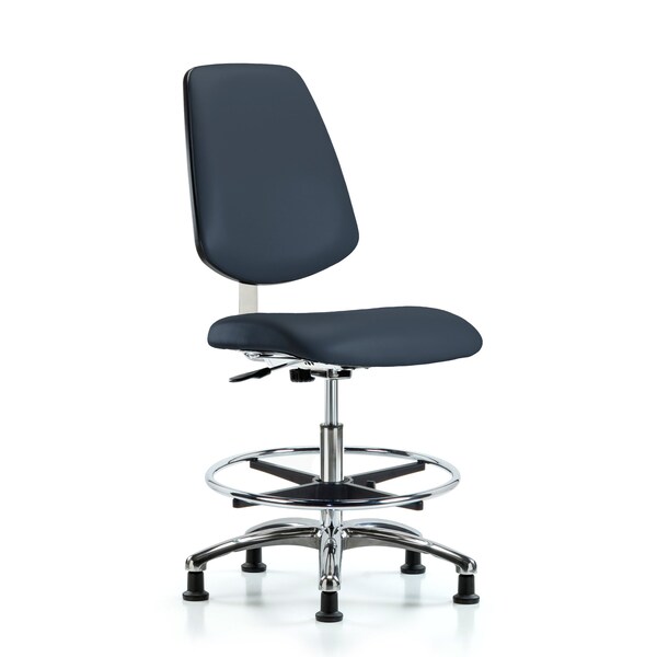 Blue Ridge Ergonomics Clean Room Chair 22" to 29" Height, Vinyl, Imperial Blue BR-CLR-VMBCH-MB-CR-CF-RG-8582 - main