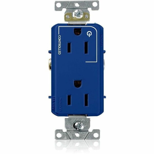 Leviton DPl Dup Rec 15A 125V 1MCtrl Self-Gr Blu 16252-1PB - main