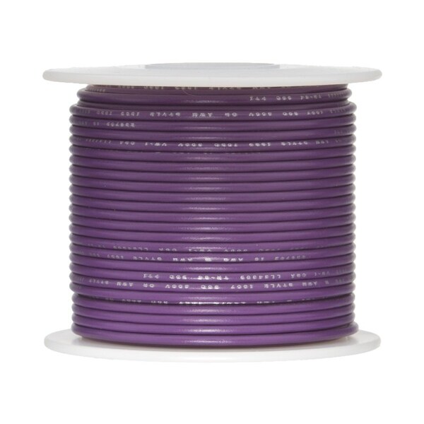 Remington Industries 24 AWG Gauge UL1061 Stranded Hook Up Wire, 300V, 0044 Diameter, Violet, 100 ft Length 24UL1061STRVIO100 - main