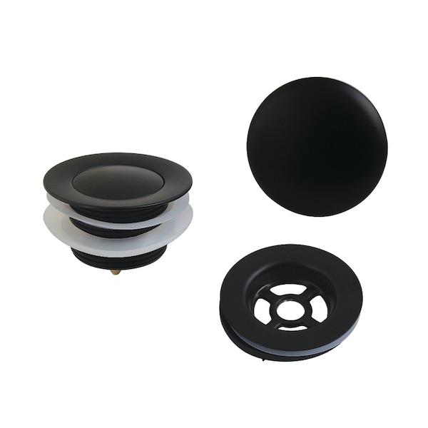 Kingston Brass Toe Touch Tub Drain Trim Kit with Overflow Plate, Matte Black VTDETRIM0 - main