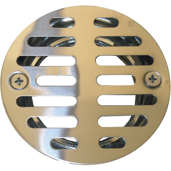 Westlake Pipe & Fittings 3-1/2'' Chrome Plated Shower Drain Strainer for Tile Installations 1-1/2'' FPT Outlet 03-1231 - main