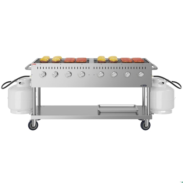 Koolmore 60 in. Commercial Mobile Outdoor Propane Gas Grill, ETL Listed in Stainless-Steel KM-CGM-60 - main