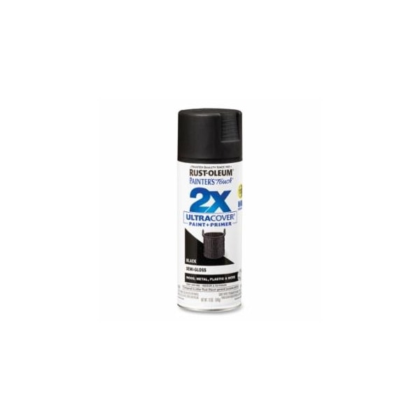 Rust-Oleum Painter's Touch 2X Ultra Cover Ultra Cover Semi-Gloss Spray Paint, 12 oz, Black, 6PK 647-334097 - main