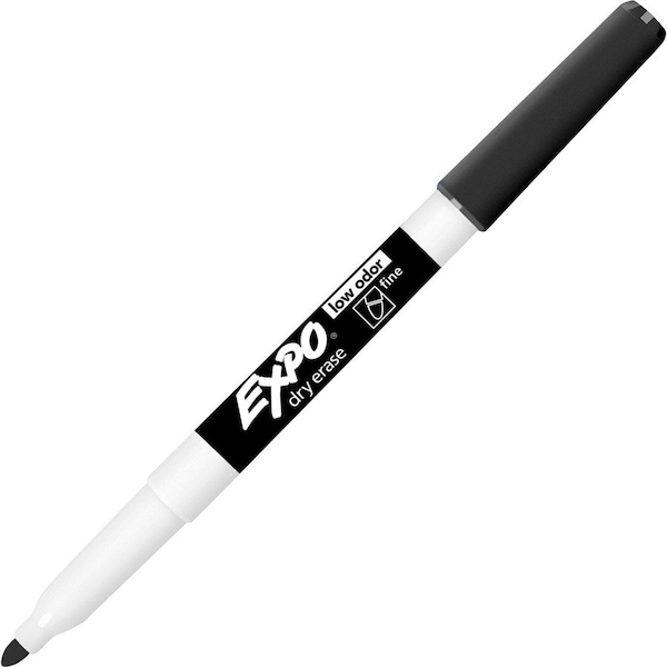 Expo Low Odor Dry Erase Markers, Fine Tip, Black, 12PK 86001 - main