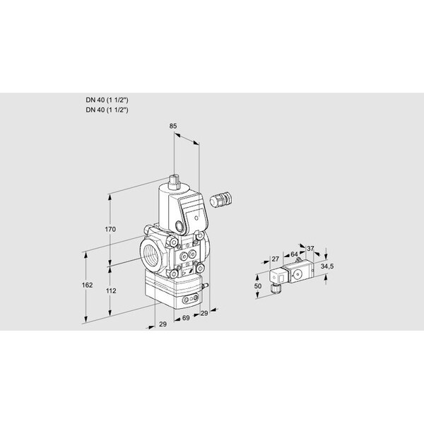 Honeywell Kromschroder Gas Pressure Regulator with Solenoid Valve, 24V DC, DN15, IP65 Rated KS88025174 - main
