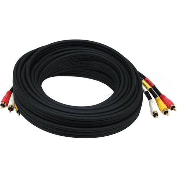 Monoprice Triple RCA Dubbing Cable, RG59U, 25 ft. 126 - main