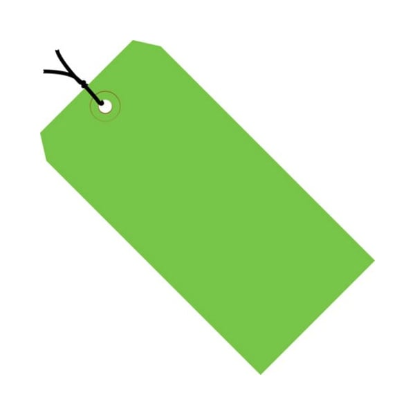 Box Packaging Shipping Tags, Pre Strung, #5, 4-3/4"L x 2-3/8"W, Light Green, 1000/Pack G11052D - main