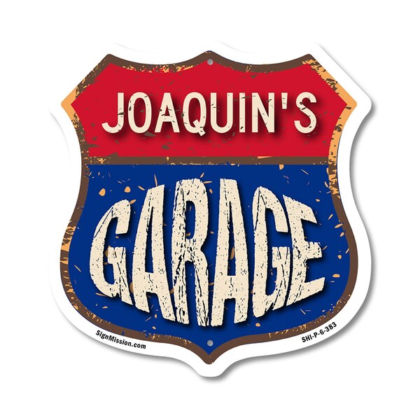 Signmission Joaquin's Garage, 6 Inch X 6 Inch, Plastic Sign SHI-P-6-383-JOAQUIN - main