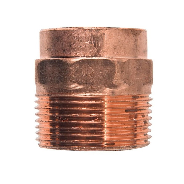Nibco 1-1/4 in. Copper X 1-1/4 in. D MIP Copper Pipe Adapter, 10PK CP-W01295D - main