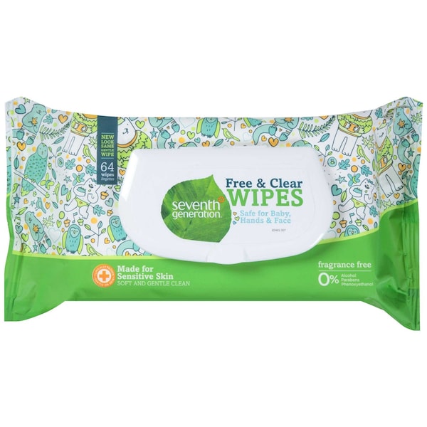 Seventh Generation Baby Wipe Widget Baby Thick and Strong, 64 Count, 12PK 34208 - main