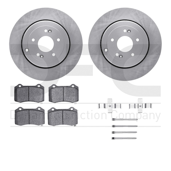 Dynamic Friction Co DFC Rotors with EURO 5000 Ceramic Brake Pads includes Hardware 6612-03011 - main