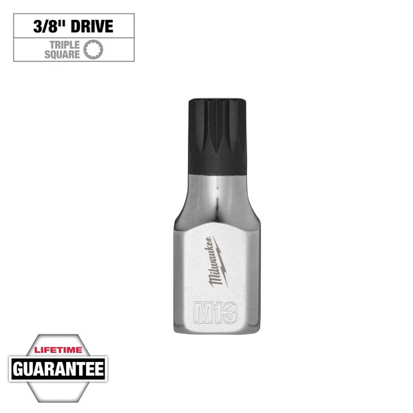 Milwaukee Tool Bit Socket, 3/8" Drive, Chrome, S2 Steel 45-34-1146 - main