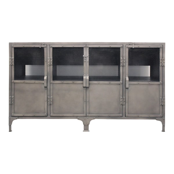 Homeroots 61in Gray Metal Enclosed Storage TV Stand 489500 - main
