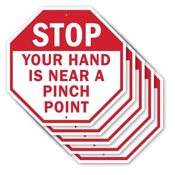 Signmission Stop Your Hand Is Near a Pinch Poin, 10 inch X 10 inch, Aluminum Metal Signs, 5PK OC-A-5Pack-10-126 - main