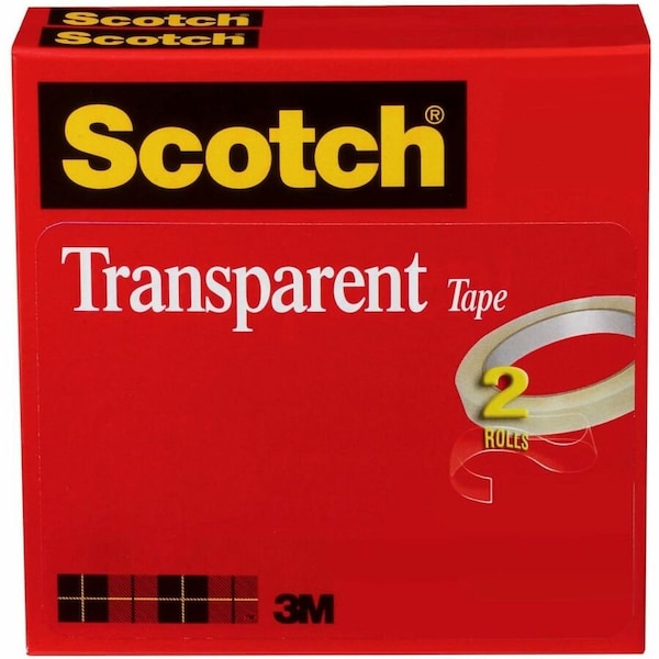 3M Transparent Tape, 1/2 x 2592 in., PK2 600-2P12-72 - main
