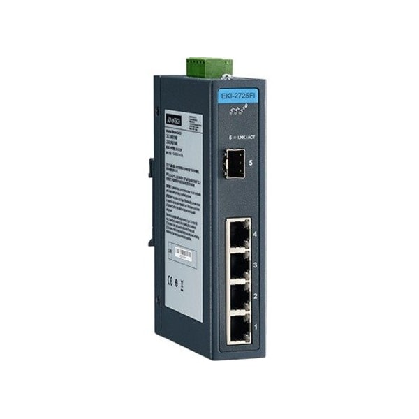 Advantech 4 GE + 1 SFP Ind. Unmanaged Switch W/T EKI-2725FI-AE - main