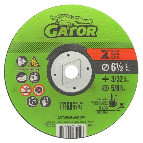 Gatorblade CutOff Wheel, 612 in Dia, 332 in Thick, 58 in Arbor 9631 - main