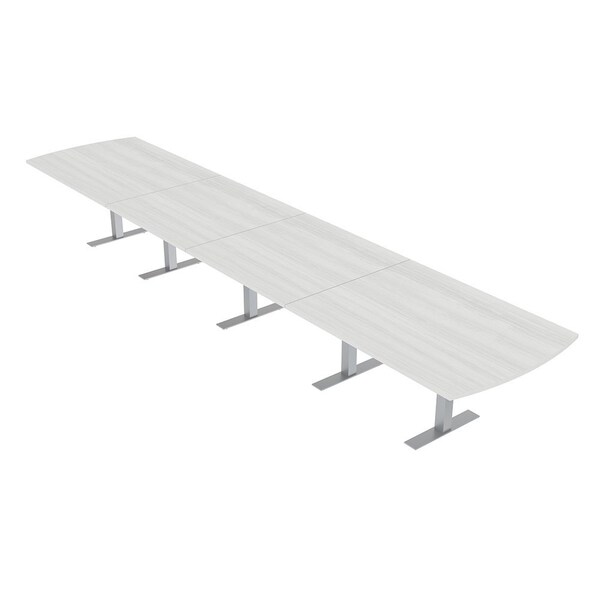 Skutchi Designs 18ft Conference Table W/ Power Unit | 18 Person Modular Arc Rectangle Meeting Table | Harmony Series HAR-AREC-48X216-T-WA7976-NA - main